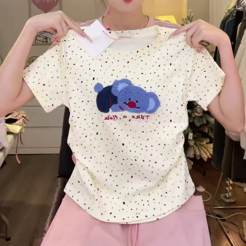 Stitch T-Shirt Women Cartoon Koala Print Cartoon Harajuku Feamle T Shirts Casual Tops Short Sleeves Tees Women Clothing Y2K