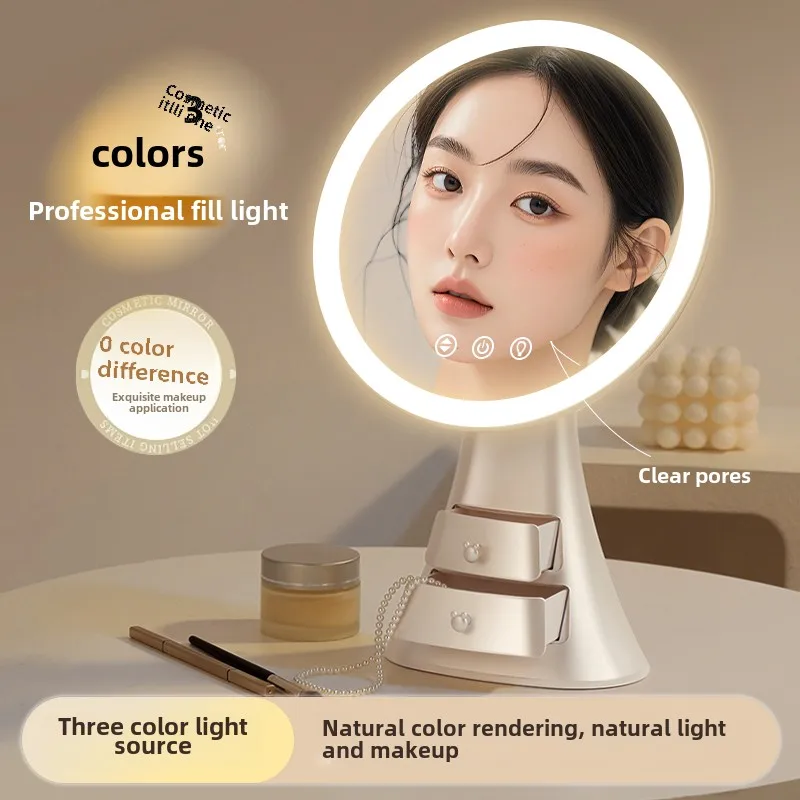 

Makeup with lamp led luminous beauty mirror desktop