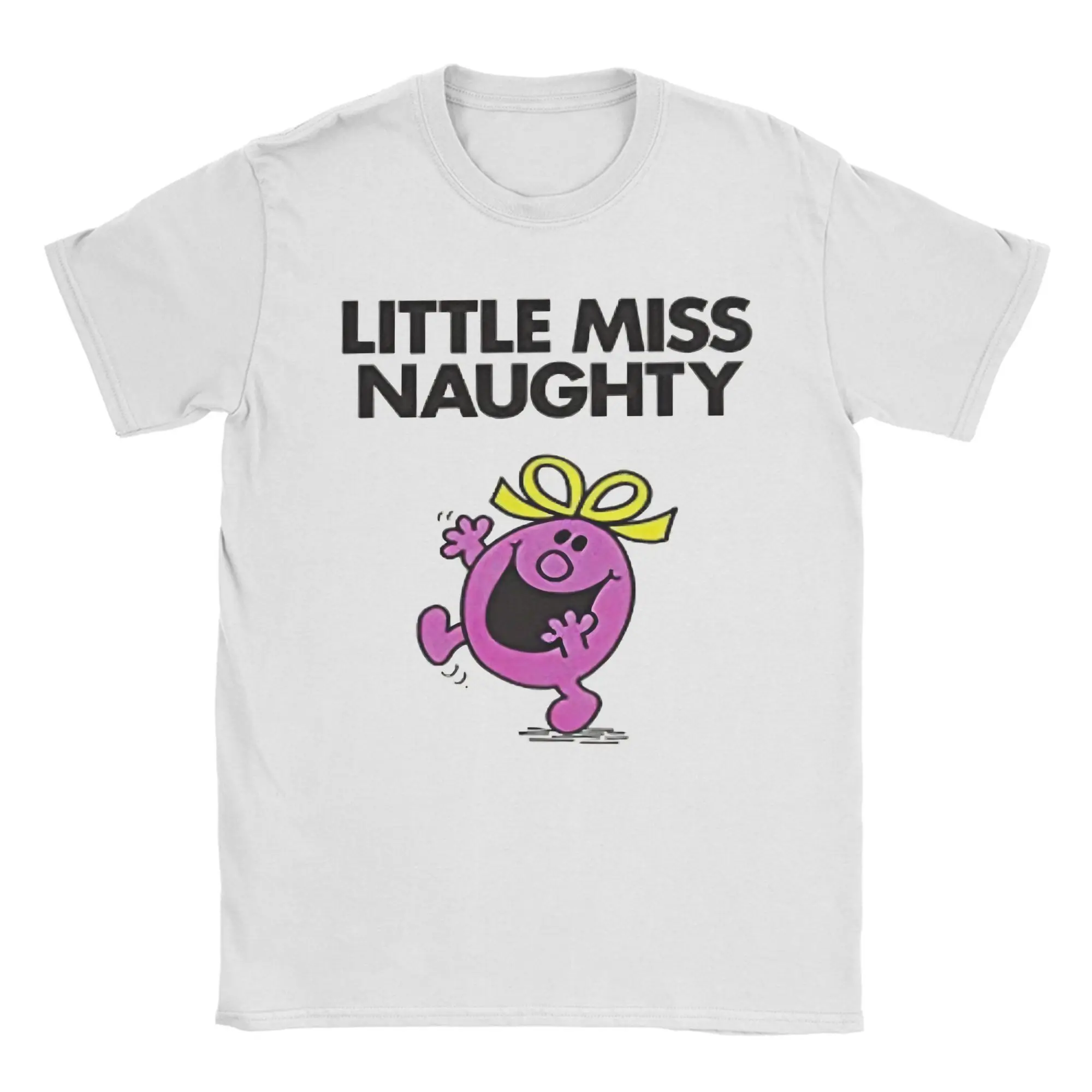 

Футболка Little Miss Naughty, хлопковая новинка, футболки с круглым вырезом, футболка Mr Men Little Miss, одежда с короткими рукавами, большие размеры