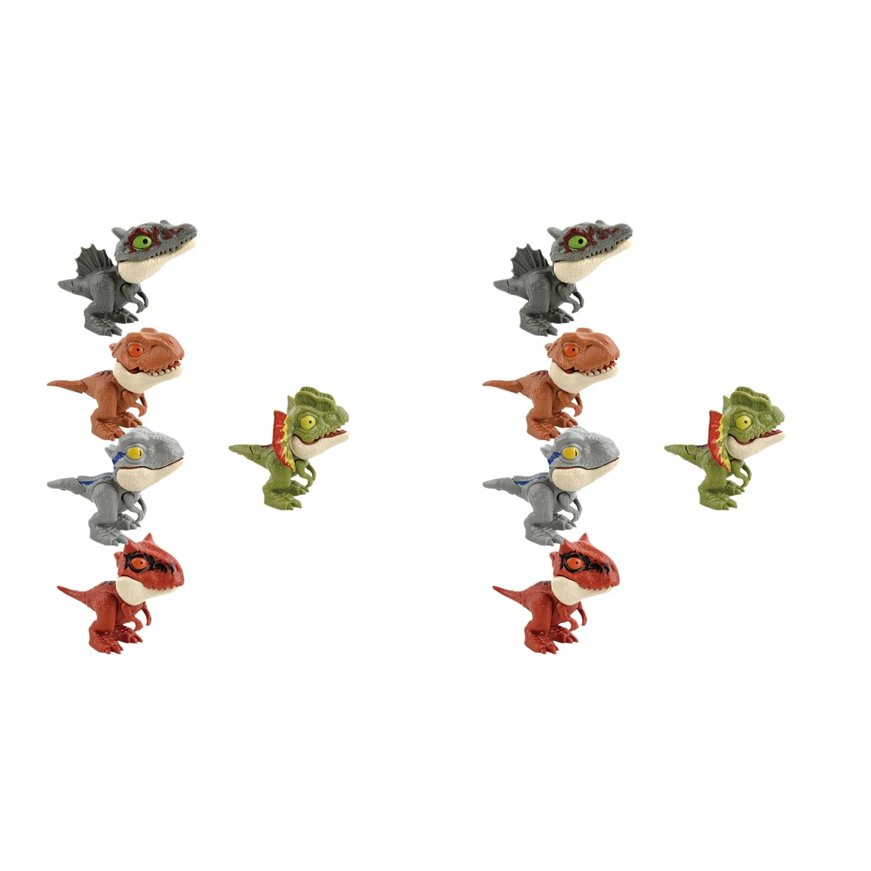 A71Z 10X Mini Dinosaur Finger Biting Action Dinosaur Figures Sets Finger For Boys Kids Birthday Gift Cake Toppers