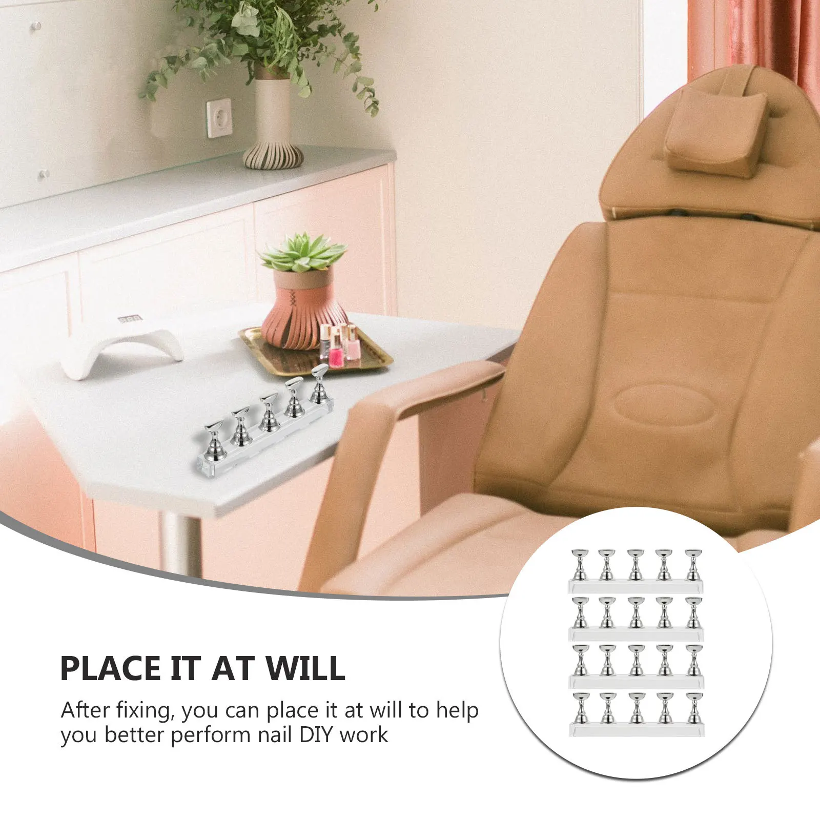 

4Pcs Acrylic Display Stand for Nail Art Creative Manicure Practice Holder Stable Design Salon and DIY Use Manicure Acrylic