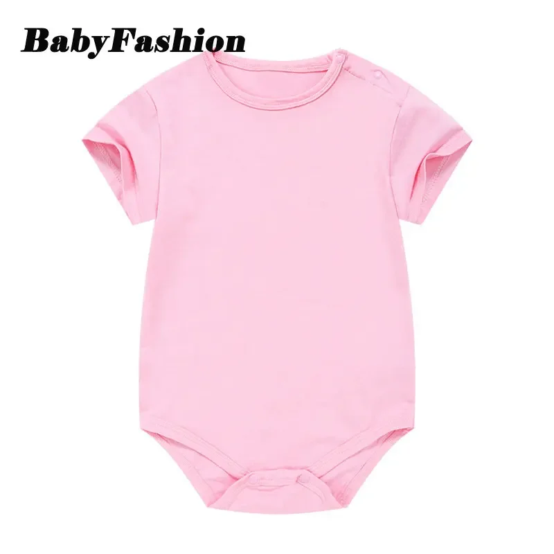 18-24M Multiple Colors Soft Cotton Rompers for Baby Boys Newborn Creeper Solid Color Short Sleeve Summer Romper Girls Clothes