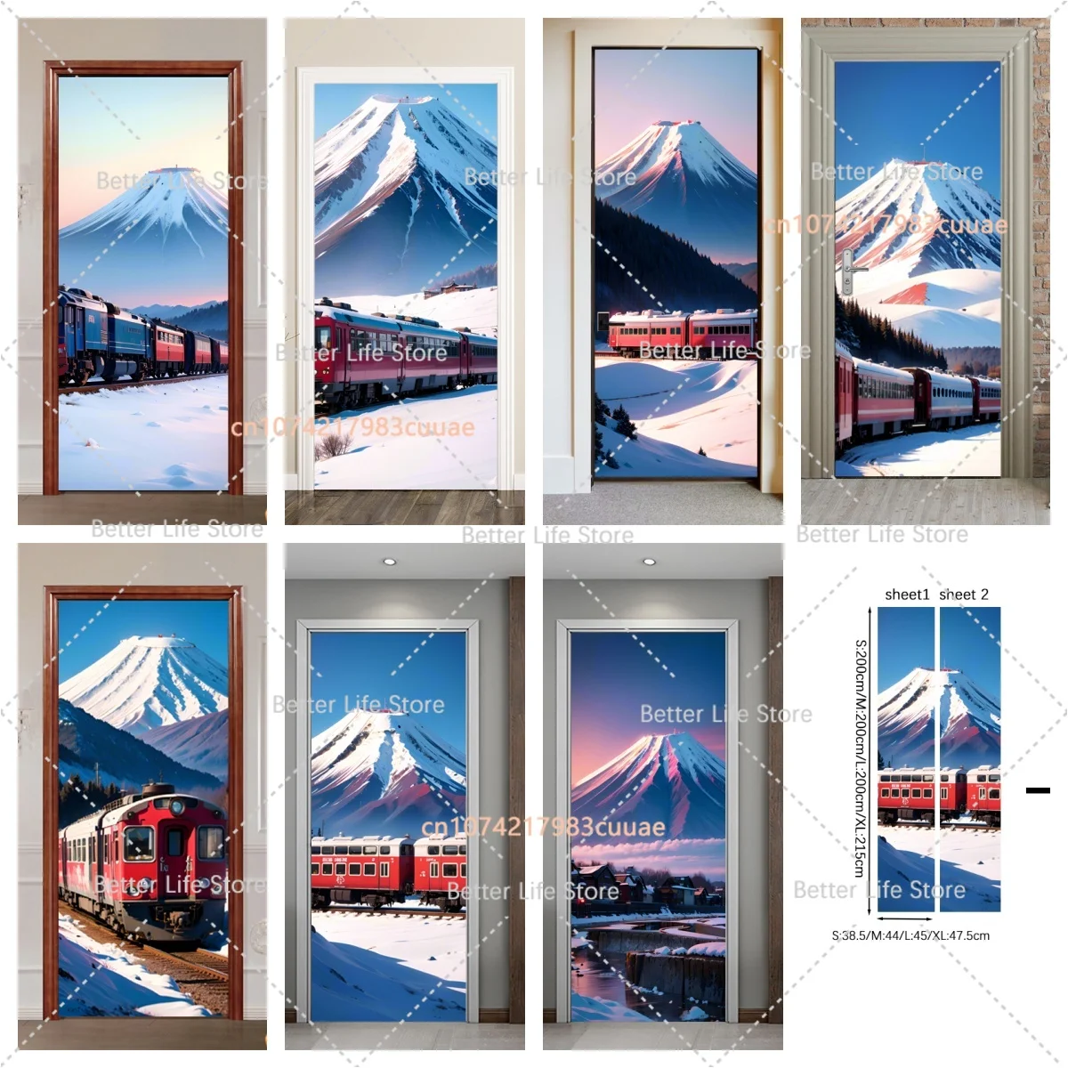 

Train Snow Mountain Landscape Wallpaper Home Decoration Sticker Nature Picture PVC Detachable Waterproof Self Adhesive