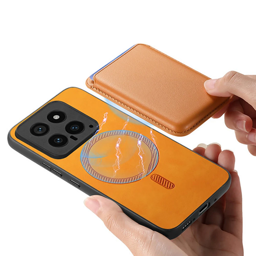 حافظة بطاقات جلدية قابلة للفصل لهاتف Xiaomi 15 Pro 5G 2In1 لهاتف Xiaomi 14T 13T 14 Pro غطاء خلفي مغناطيسي Mi 14 Ultra 15 14T 13T Funda