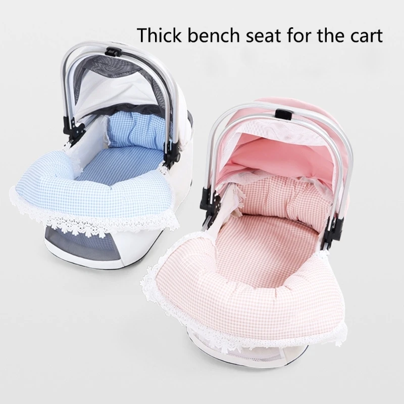 Pet Buggies Pad with Soft Contoured Support, Pattern Fabric and Trim Detail for Daily Walks and Outdoor Travel Y5GB