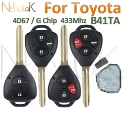 Control Remote Car Key Fob B41TA For Toyota Fortuner Hilux Innova Corolla Yaris 433Mhz 4D 67 G Chip 89070-52E61 2/3/4 Buttons