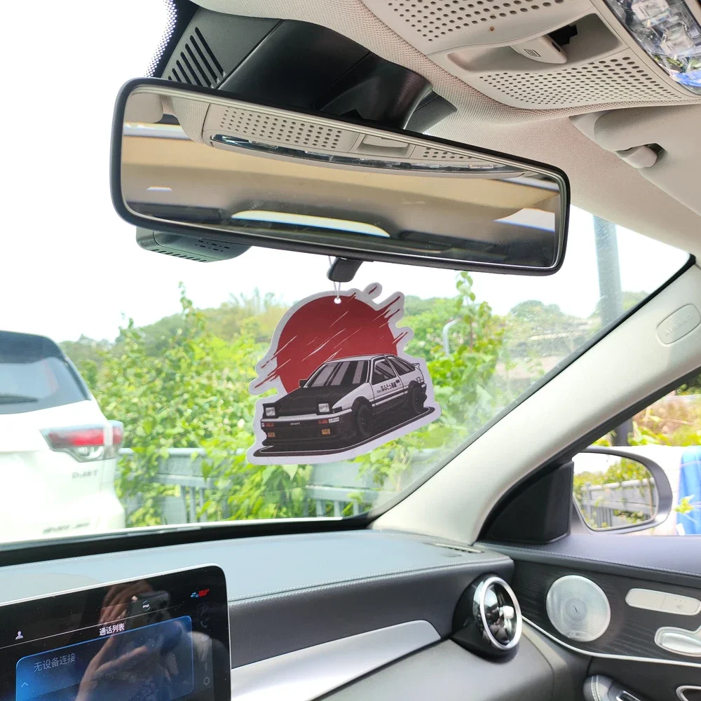 JDM الأولي D AE86 سيارة معطّر الهواء معلقة مرآة الرؤية الخلفية العطور قلادة الصلبة ورقة فوجيوارا توفو متجر الملحقات الداخلية #5