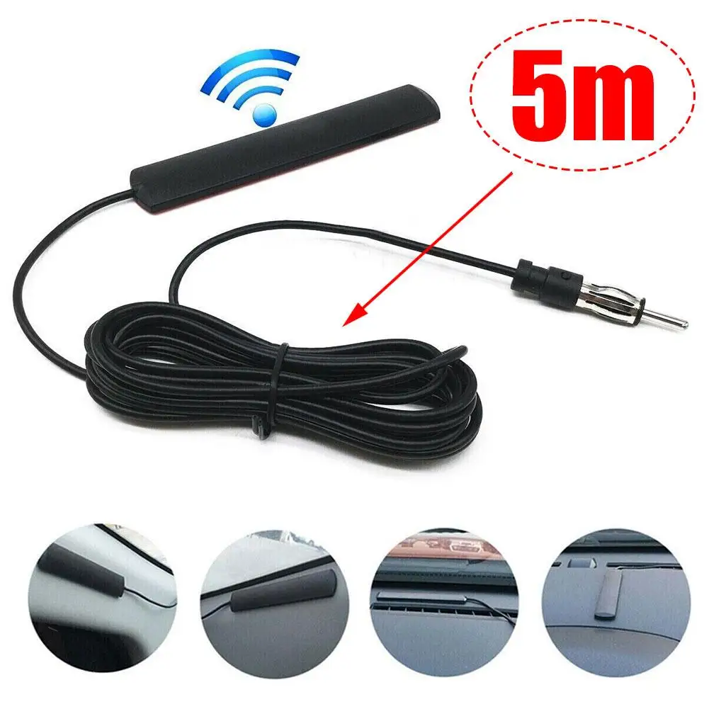 5M Car Electronic Radio Antenna Front Windshield Car 12V AM Signal FM Antenna Amplifier Antena Booster Radio Booster Univer L9M4