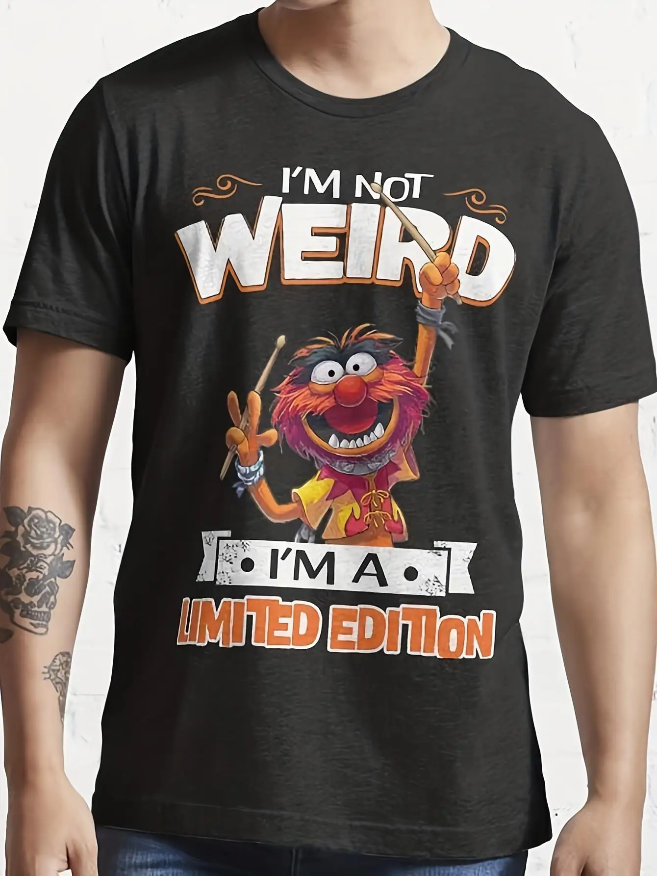 Camiseta oficial de Muppet Animal con estampado icónico del baterista y Kermit The Frog, camisetas de edición limitada para hombre para el verano