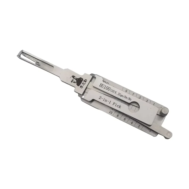 Original Lishi 2 in 1 HU100(10) V.3 Lock Pick Decoder Ignition Car Door Open for Cadillac Models Vertical Milling