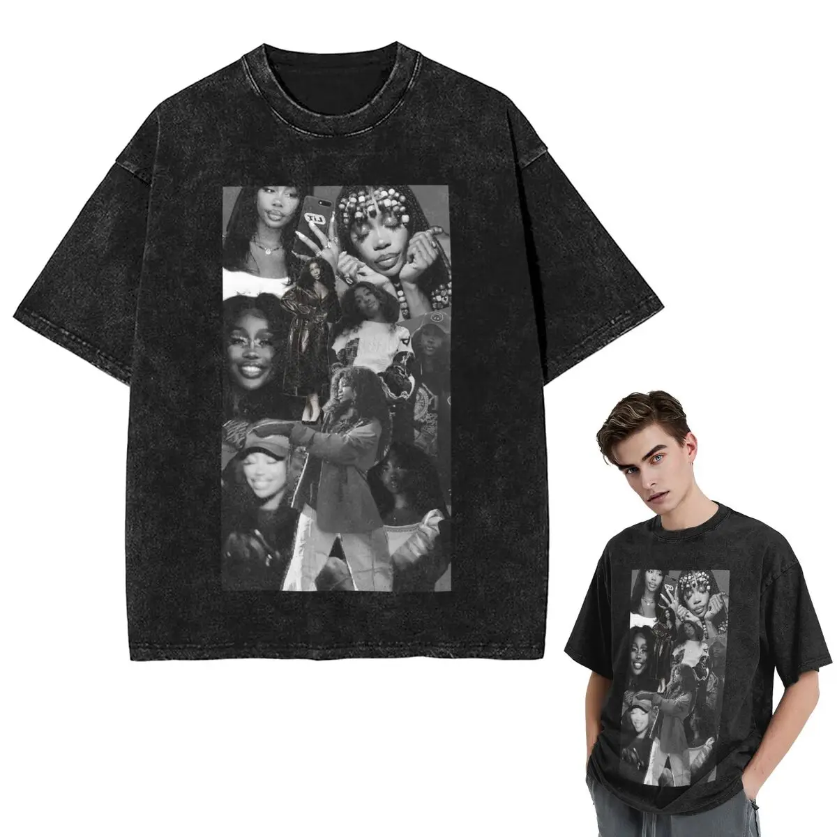 الشارع الشهير تي شيرت SZA أغنية المغني غسلها تي شيرت قصير الأكمام الهيب هوب قمم تي شيرت تيز للرجال والنساء