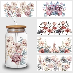 5 Sheets Of Flower UV DTF Transfer Stickers, Waterproof Stickers, Stickers, Suitable for DIY,Crafts For 16 oz glass