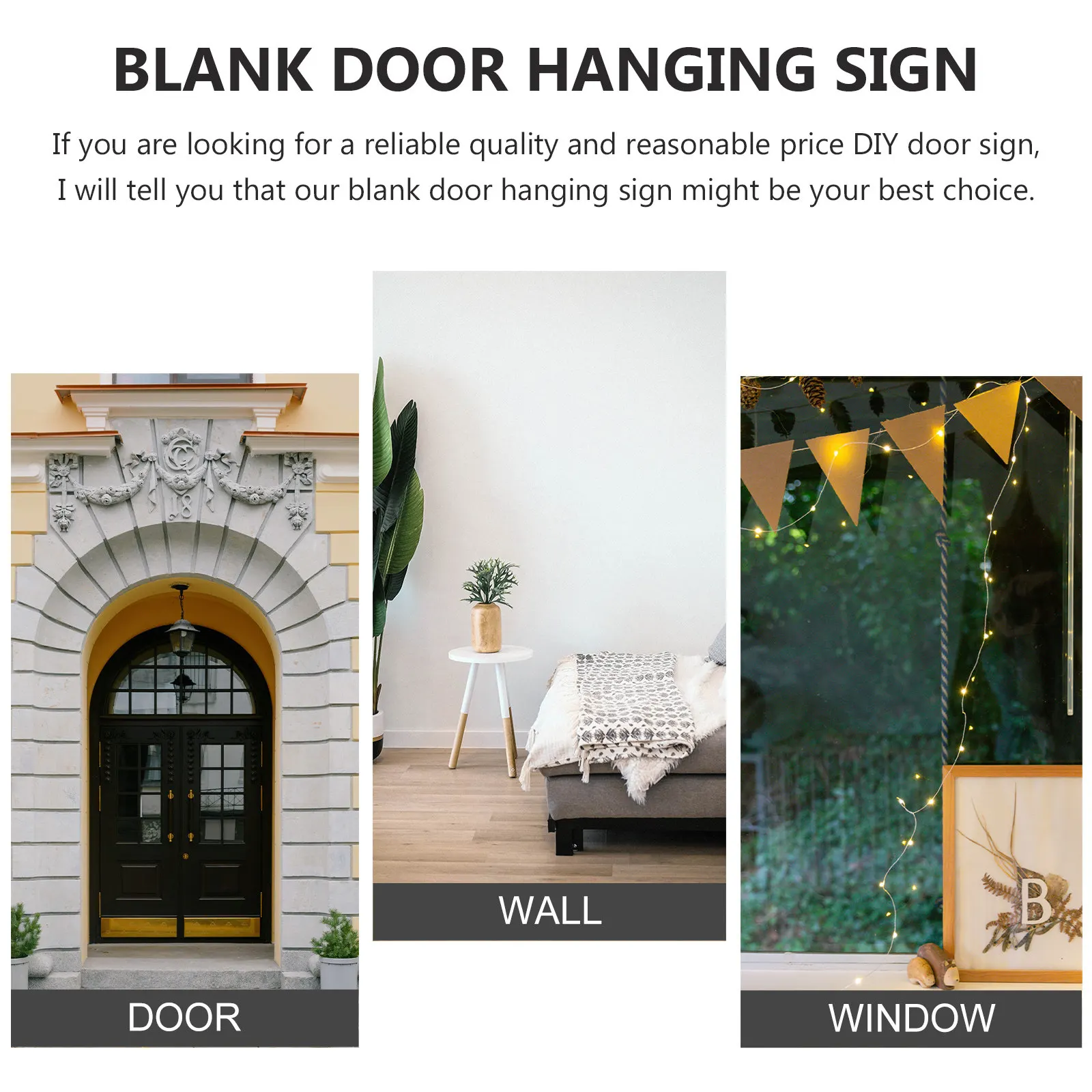 2Pcs Density Board Chalkboard Pendant Door Hanging Sign Blank DIY Writing Surface Home Decor Wall Hanging Plaque Craft