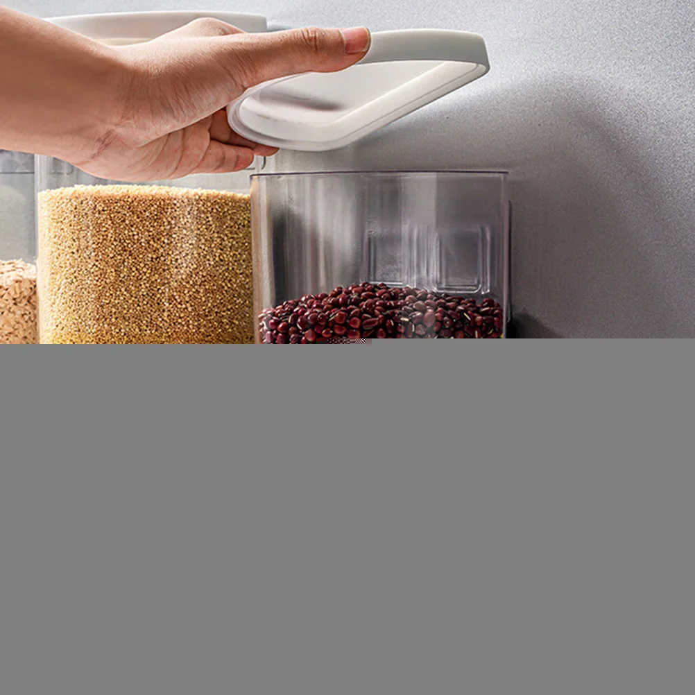 

Wall Mounted Storage Jar Container Transparent ABS Material Space Saving Food Organizer Seal Proof Easy Install