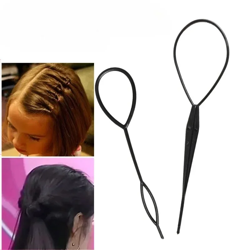 2Pcs Women DIY Hair Tail Tool Girl Maker Bun Ponytail Braiding Styling Disk Twist Lazy Tool Hair Accessories For Wedding