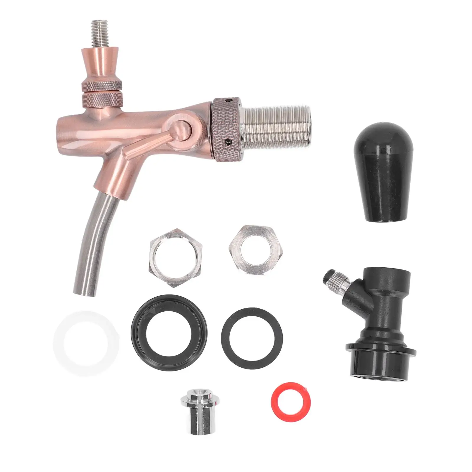 Adjustable Stainless Steel Beer Faucet - Hygienic & Wear-Resistant Red Bronze Keg Tap for home Use