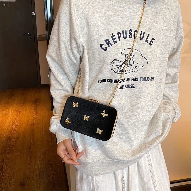 

2025 Autumn New! Exquisite Butterfly - decorated Box Bag - Stylish Chain Messenger for Personalized Fashion