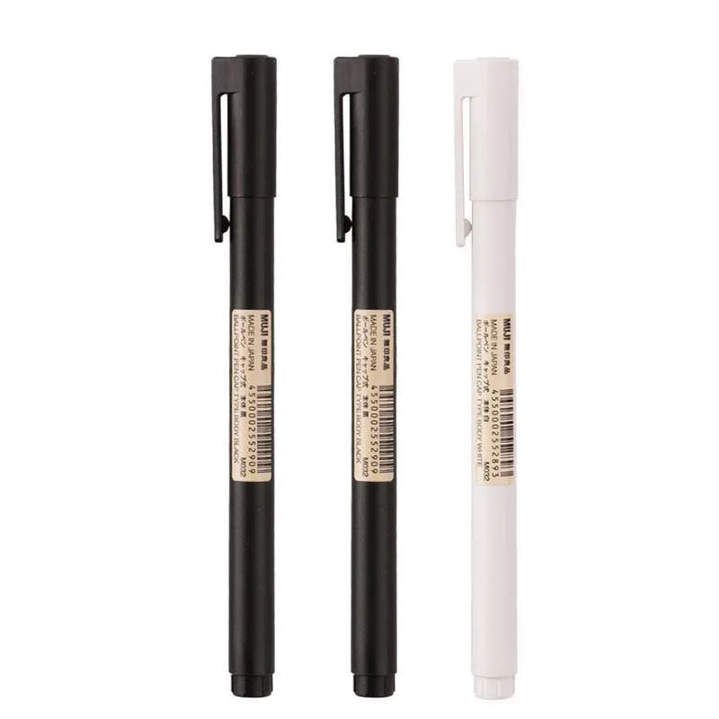 MUJI 0.5mm Black/White Gel Pen Refill Set image