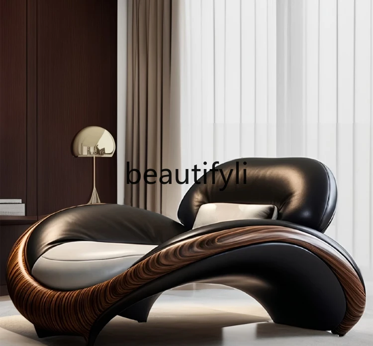 

Yuanbao Lazy Chair Light Luxury Premium New Living Room Leisure Leather Single Sofa