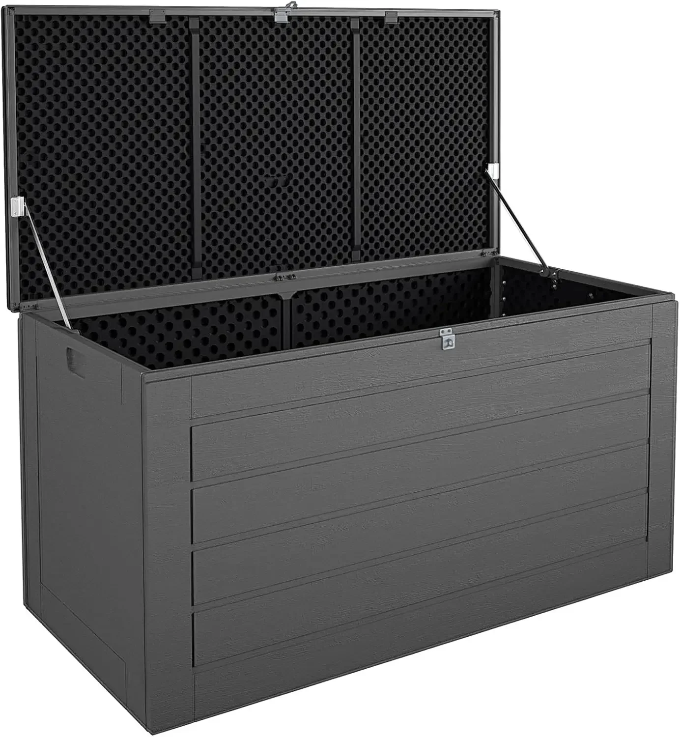 Outdoor Patio Deck Storage Box, Extra Large, 180 Gallons, Black and Charcoal