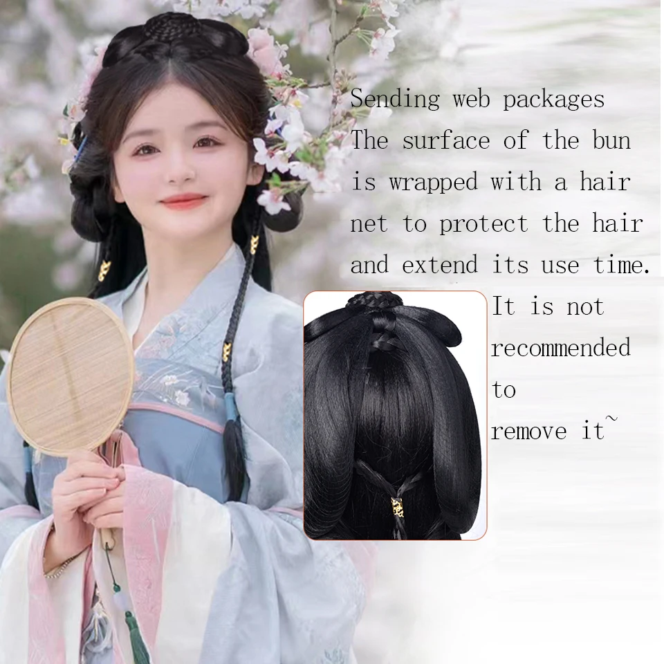 XIYUE long straight Synthetic Chinese constum Wig Long Straight Vintage Wig Cosplay Hanfu Modelling Wig Ancient Style