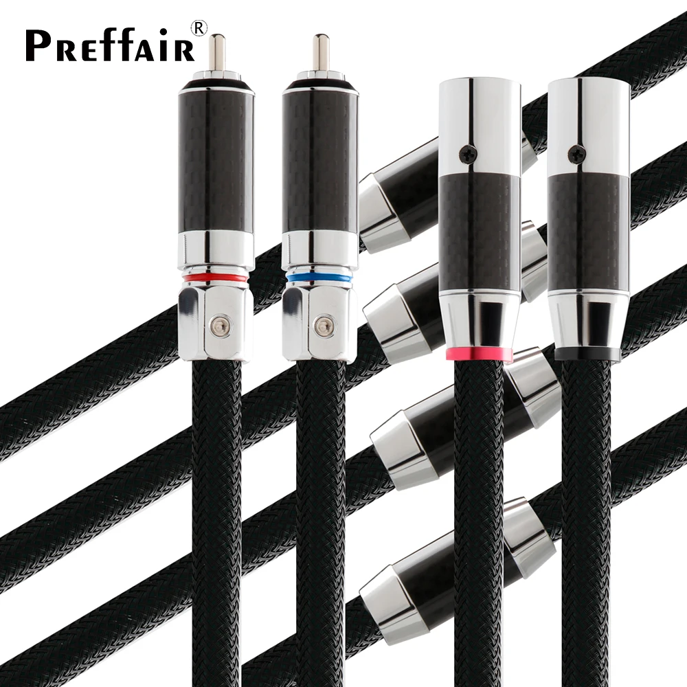 

Preffair RCA to XLR Audio Balance Cable Copper+Silver Plated Amplifier Cable with Carbon Fiber XLR/RCA Connectors for CD Players