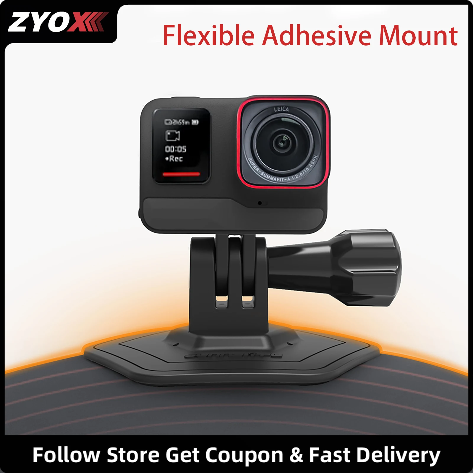 Action Camera Flexible Adhesive Mount for GoPro 13 12 11 Accessories Motorcycle Helmet Mount for DJI Osmo Pocket 3 Action 5 Pro