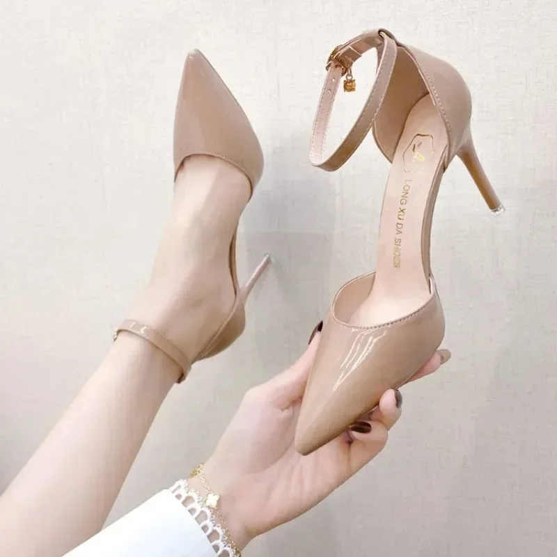 High Quality Nude Women\'s High Heels New Style 2024 Classic Buckle Women\'s High Heels Fashion Pointed Toe Elegant Formal Shoes