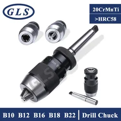 Mandril de broca Morse auto-apertando, três garras, torno, máquina de broca do CNC, B10, B12, B16, B18, B22, MT2, MT3, MT4, MT5, R8, C20