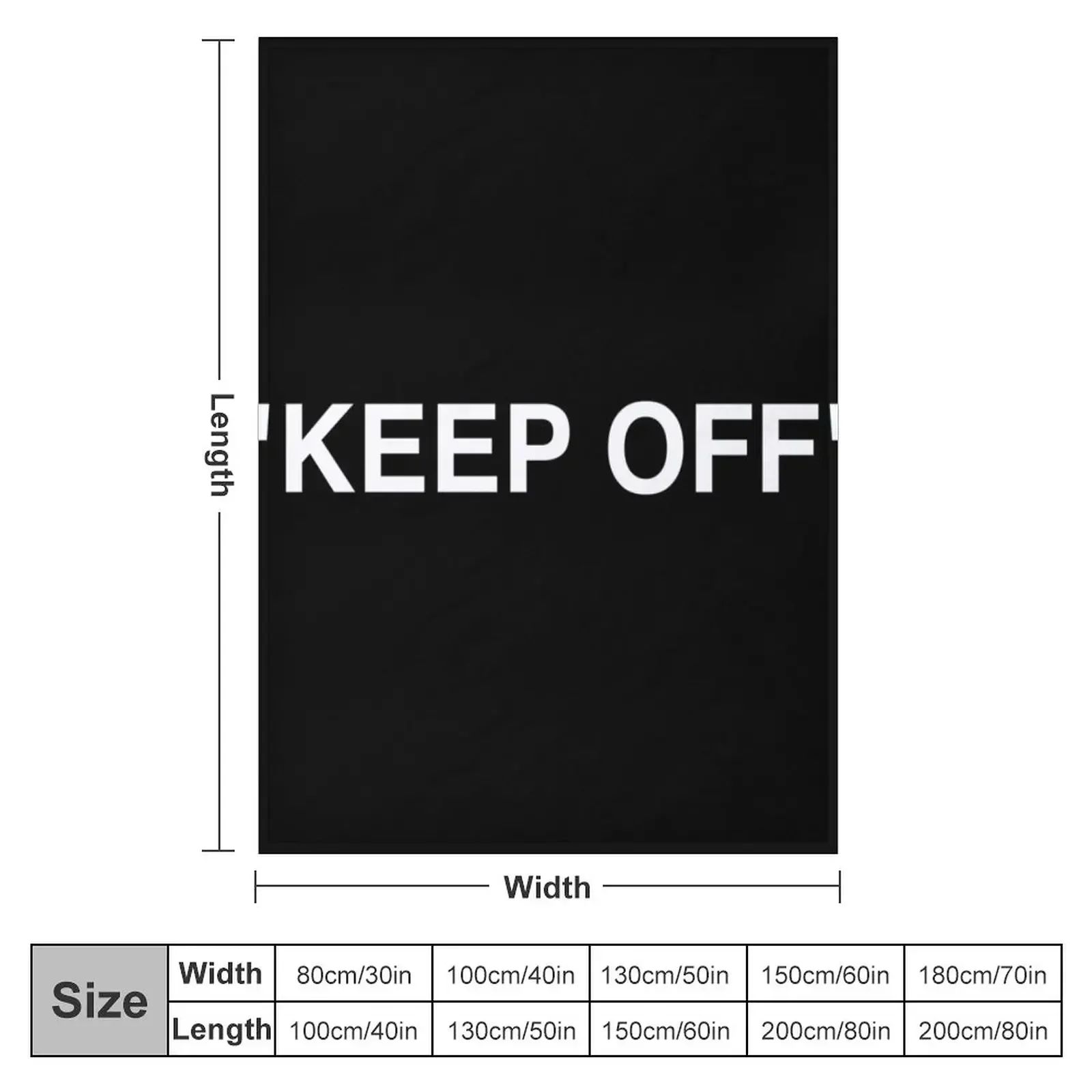 KEEP OFF LOGO - WHITE Throw Blanket Sleeping Bag warm for winter Blankets