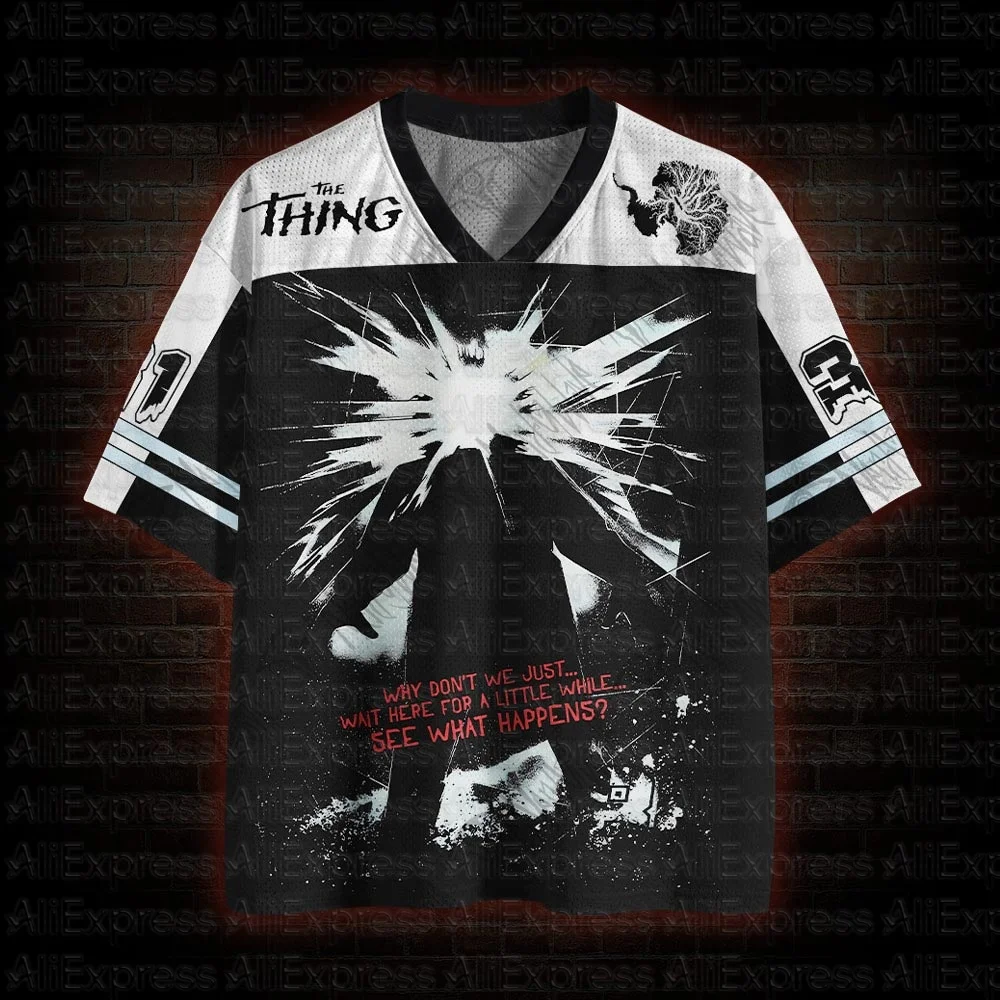 2026 New Movie Sports Fashion Adult and Children's Short Sleeve V-neck Street Eye Clothing Gothic Style Horror Fans Gift