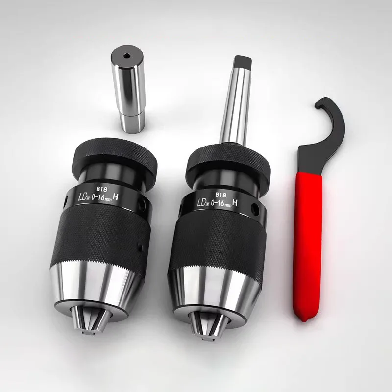 Self Locking Drill Chuck With Tapered Shank 0 To 16mm For R8 Lathe Tailstock And Milling Machine