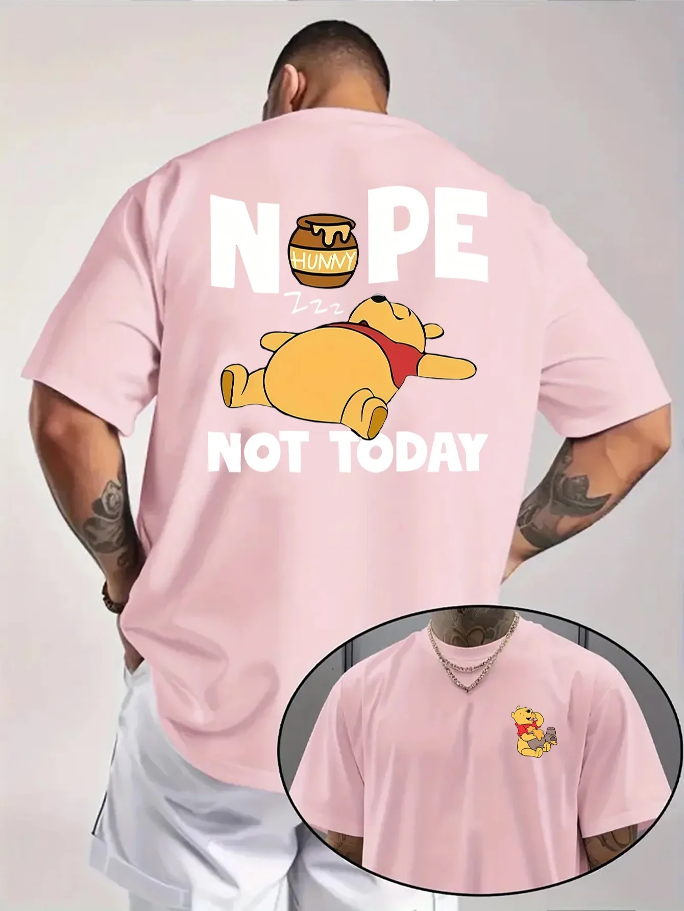 Camiseta de Winnie the Pooh de Disney para hombre y mujer, ropa de calle informal de gran tamaño, holgada, de manga corta, traje para eventos Unisex