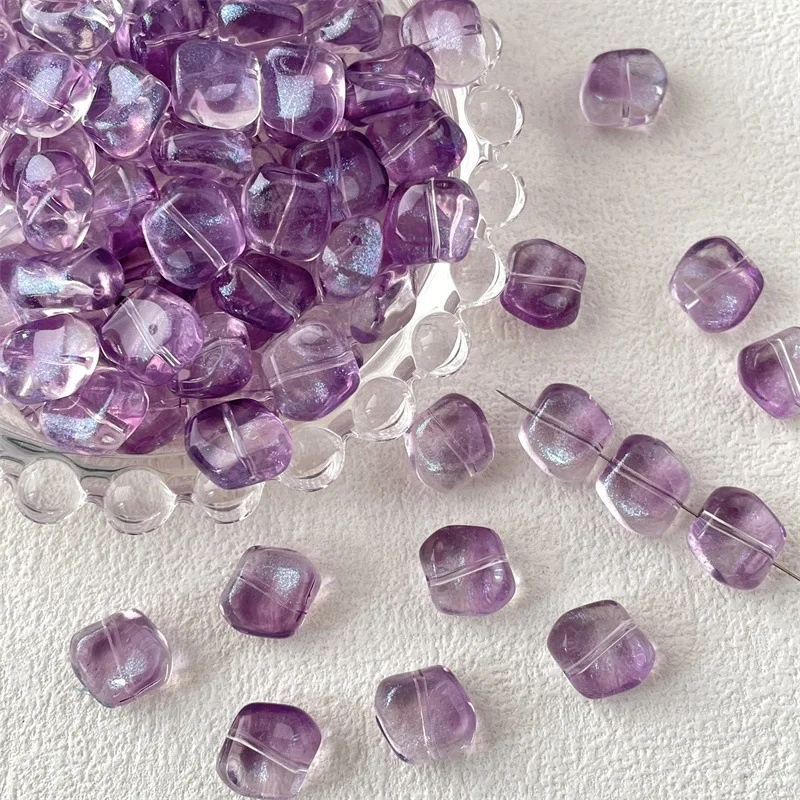 20Pcs/lot 11MM Irregular Square Shape Crystal Glass Loose Beads Charms For Jewelry Making Diy Bracelet Earrings Accessories