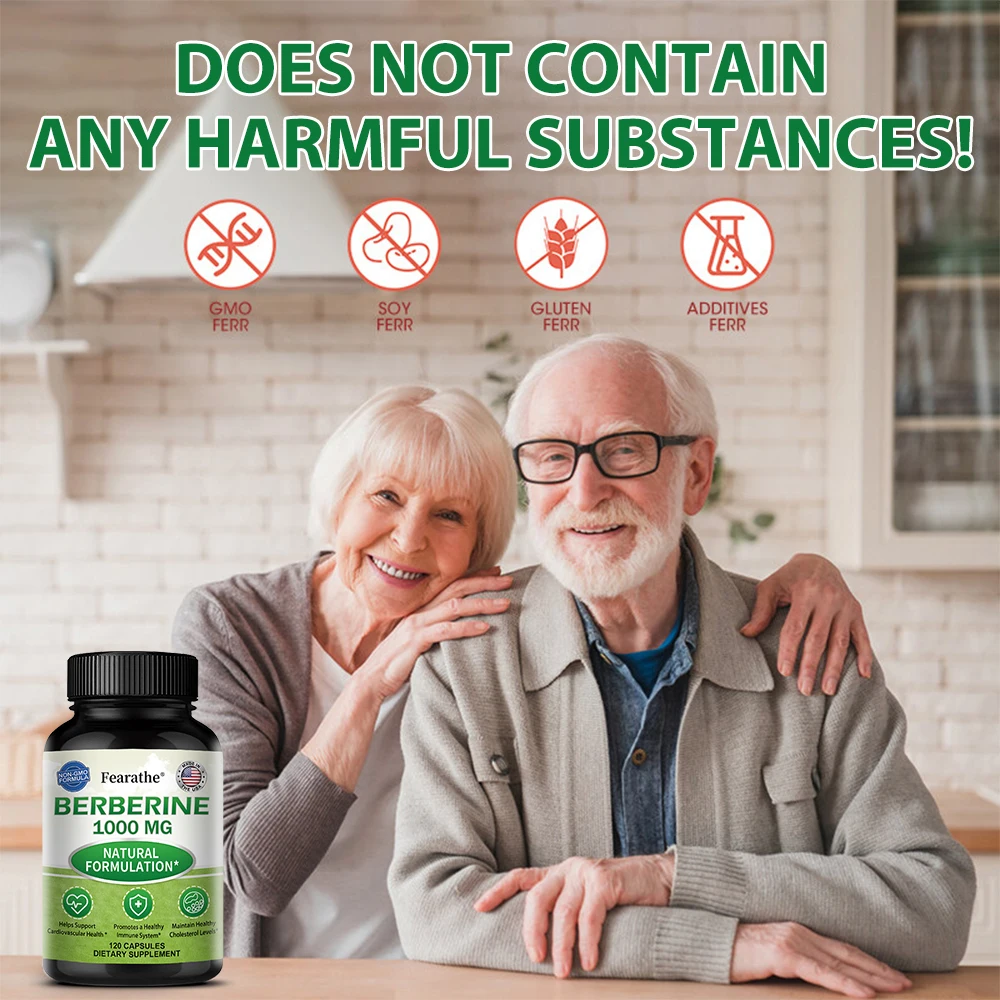 Berberinesupplement 1000 mg Berberine HCL - 30/60/120 capsules - Ondersteunt gezonde metabolische en cardiovasculaire gezondheid, niet-GMO