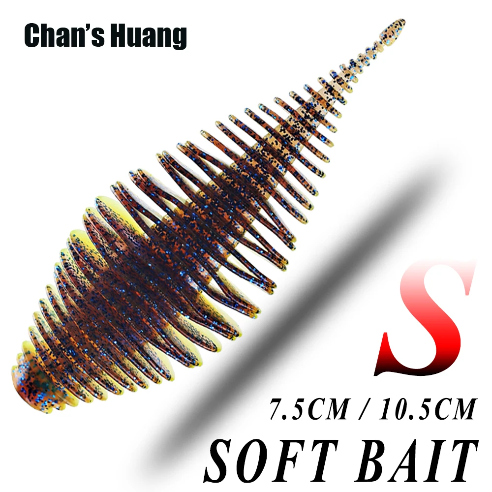 Chan's Huang-Silicone Soft Fishing Lure, Swimbait sem-fim artificial realista, Wobblers Tackle, 7,5 cm, 5,5g, 10,5 cm, 11,7g