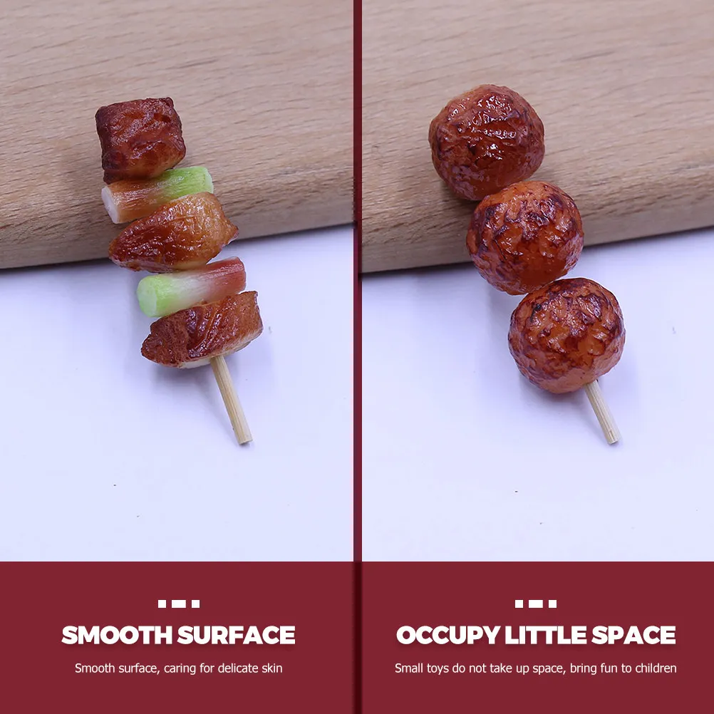 

5Pcs Fake Barbecue Skewers Realistic Bbq Roast Meat Educational Play Food for Kids Pretend Kitchen Accessories Role Play