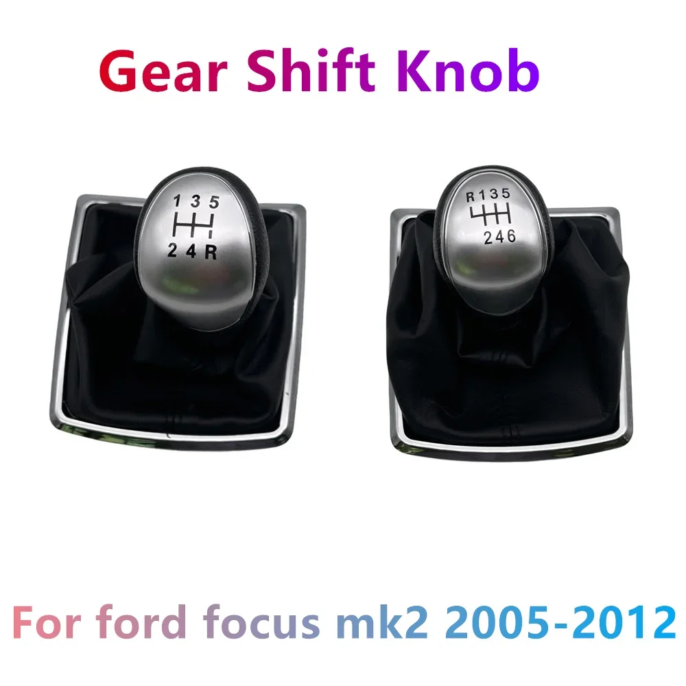 

New High Quality 5/6 Speed Gear Shift Knob Lever HandBall Gaiter Boot Leather Cover For ford focus mk2 2005-2012 Car Accessories