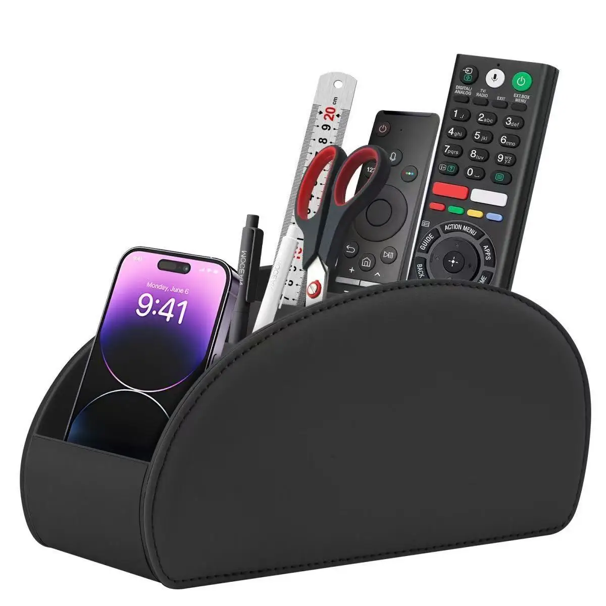 Remote Control Holder with 5 Compartments Remote Control Box for Desktop Storage Media Player Heater Controllers