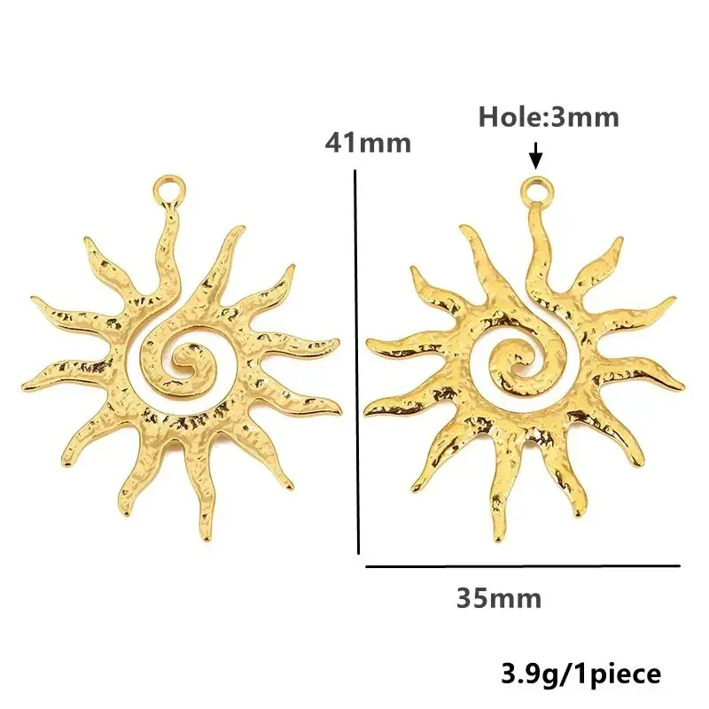 4pcs Stainless Steel Spiral Sun Spiral Smiley Face Charms Jewelry Making Accessories DIY Women Earrings Necklace Jewelry Making view 5