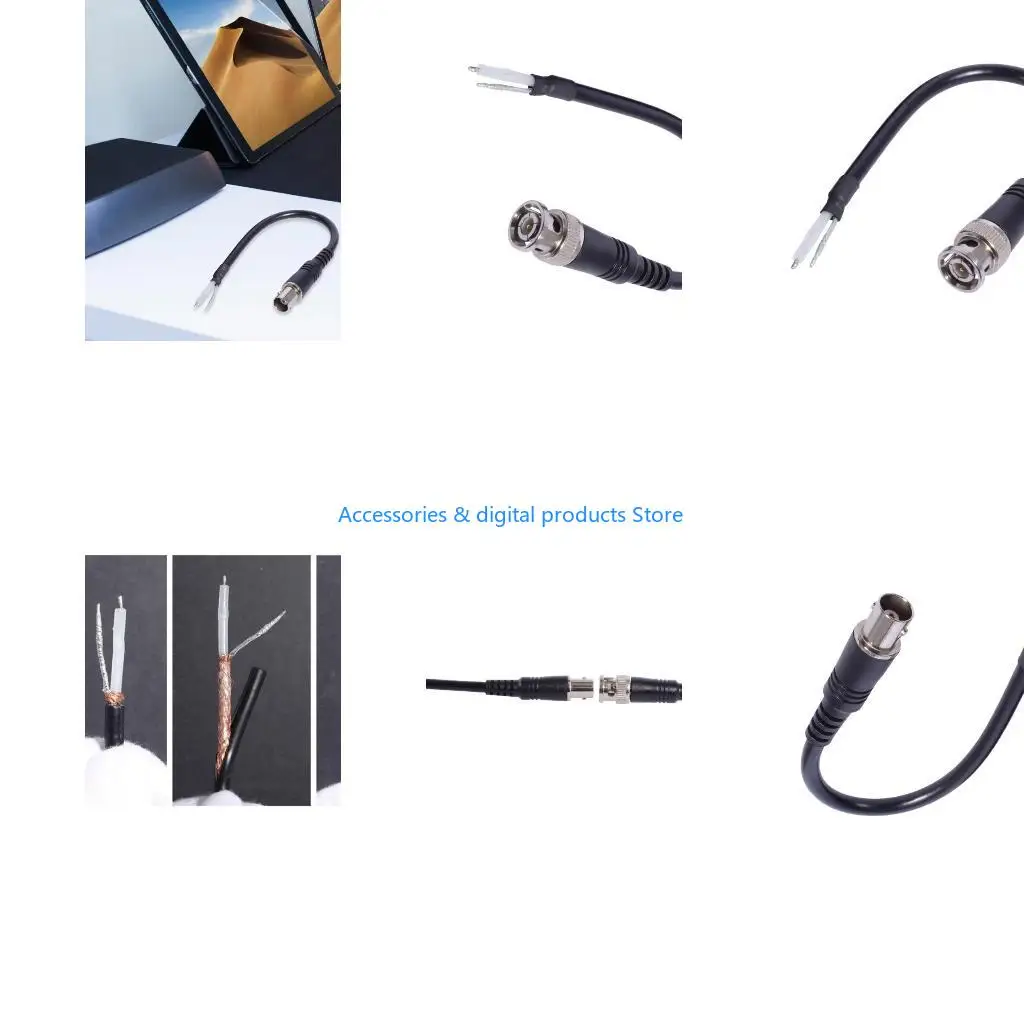 77JD BNC Male Female Pigtail Coaxials Cable Bare End for Security Camera Connection