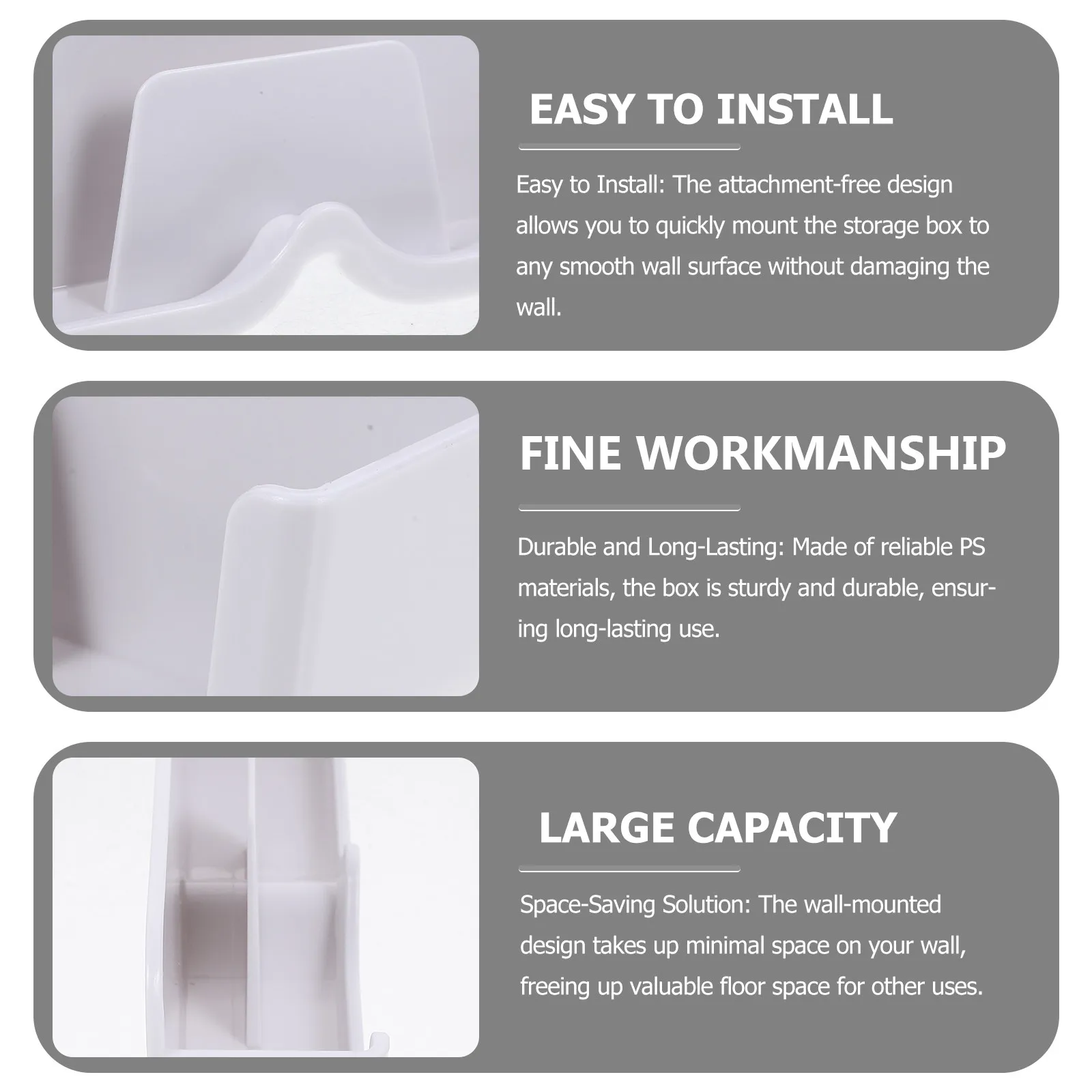 Punch Free Wall Glasses Box Adhesive Eyeglasses Organizer Sturdy Space Saving Sunglasses Storage Case for Indoor Wall Mount Use