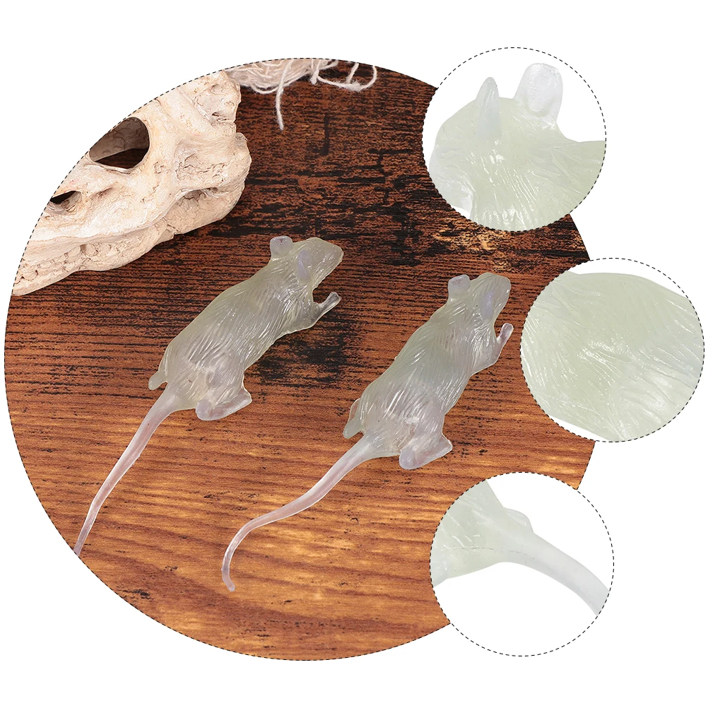 20Pcs Artificial Mouse Prank Toy Luminous Halloween Trick Mouse Model Realistic Rodent Gag Props for Fun and Party Jokes
