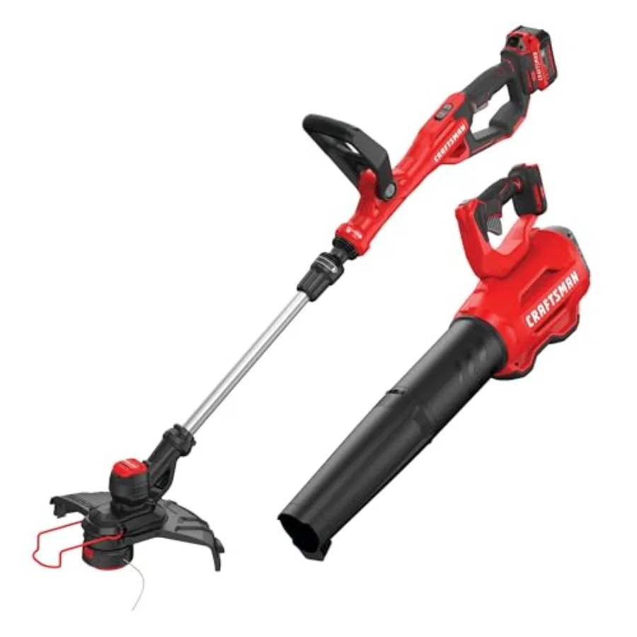 

Cordless V20 String Trimmer and Leaf Blower Combo Kit for Efficient Lawn Care and Yard Maintenance with High-Performance Motor