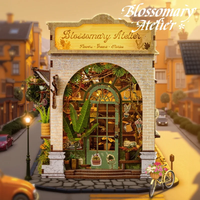 

DIY книжный уголок, комплект, мини-кукольный домик со светодиодной подсветкой, 3D модель-головоломка, деревянная книжная полка, игрушка-подставка для друзей, подарок на день рождения