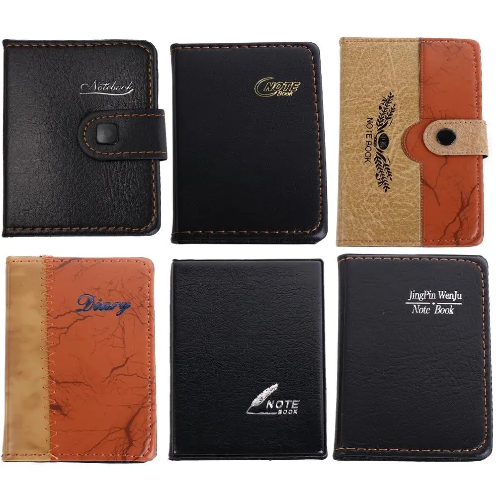 อุปกรณ์สํานักงานธุรกิจ Mini Notebook PU Diary Planner กระเป๋า Notepad Journal Memo Pads หนังโน้ตบุ๊คเครื่องเขียน