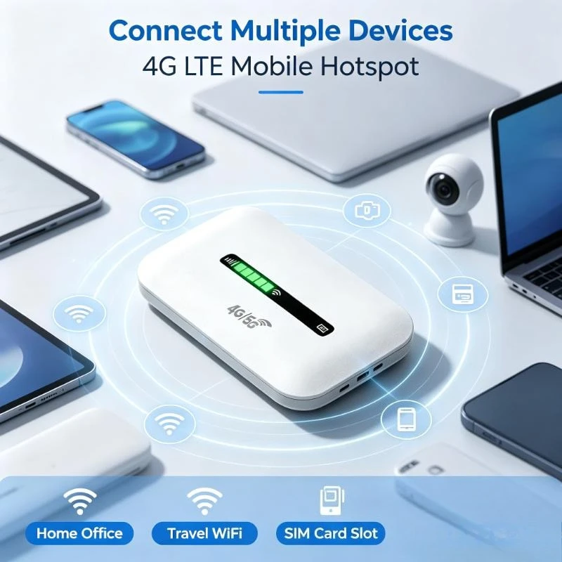 2026 New 4G LTE WiFi Router 150Mbps 3000mAh Portable Mobile Hotspot SIM Card Slot Wireless Internet Modem for Travel Home Office