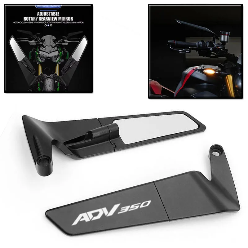 Specchietti Retrovisori Universali in Fibra di Carbonio per Moto, Alette Stealth per Honda X-ADV ADV 350 XADV 350