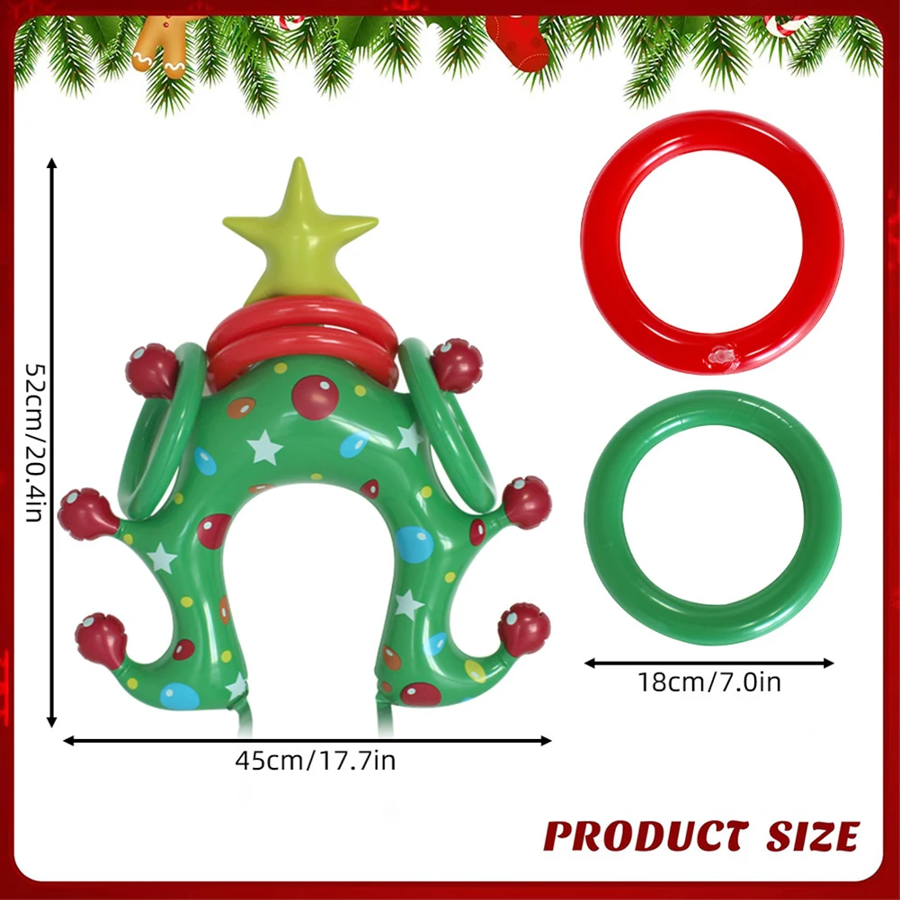 Christmas Ring Toss Game Interactive Inflatable Headband Holiday Party Entertainment Toys Gift For Children Friend Party Game