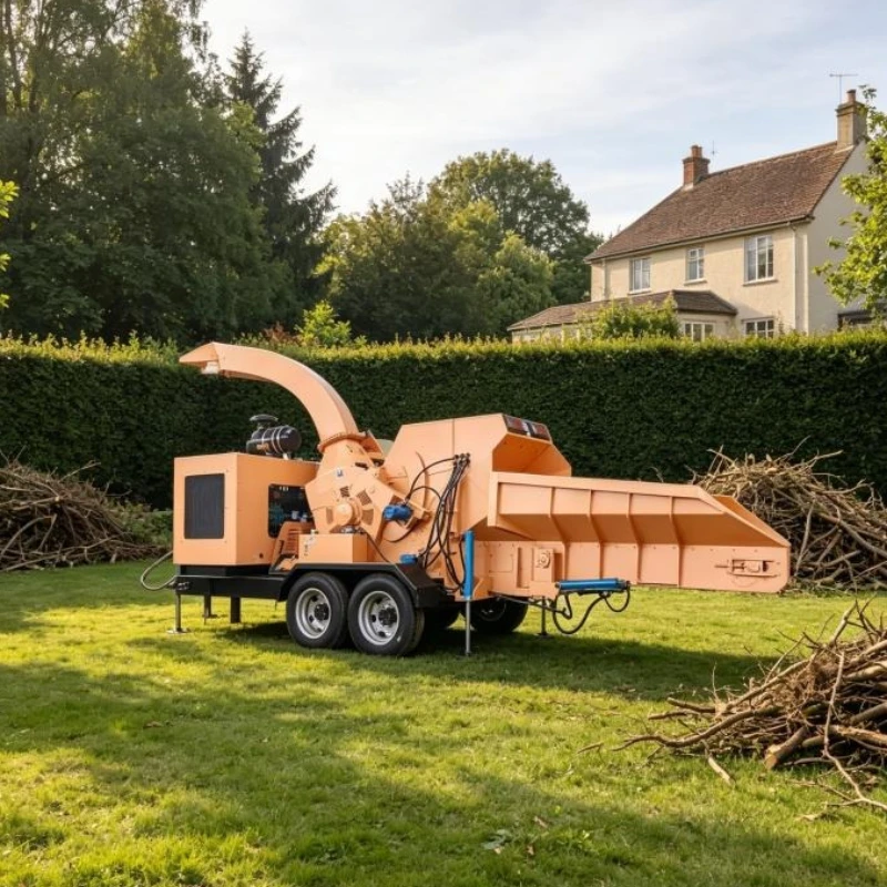 Robust 8T/H Diesel Engine Wood Chipper Hydraulic Feed Tow Behind Chipper Shredder for Landscaping Company Large Scale Use